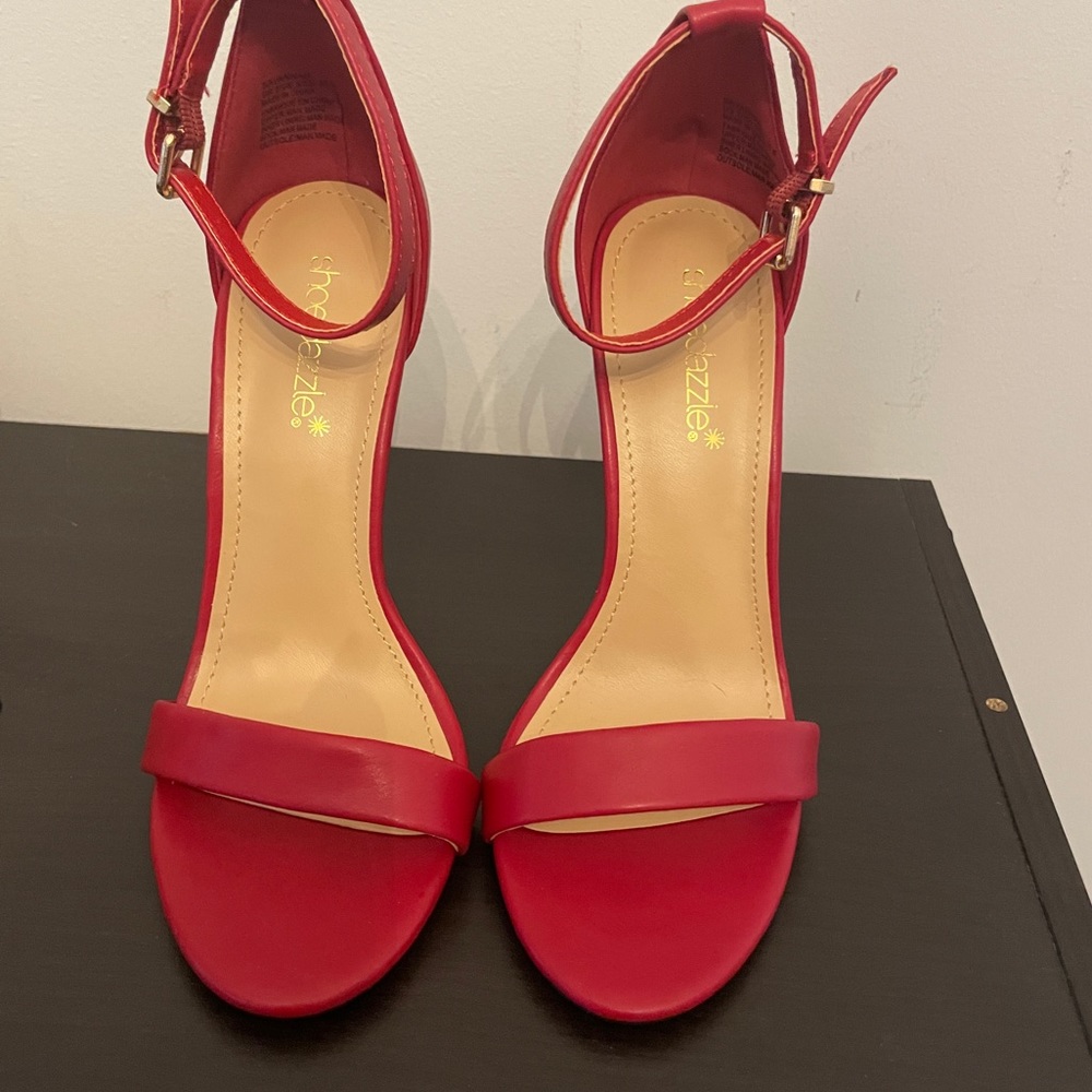 Shoedazzle Red Heeled Sandal